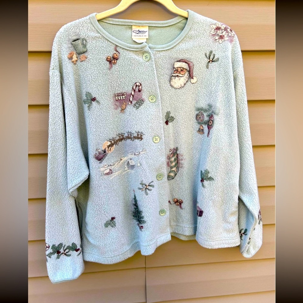 VTG Artisans XXL Rare limited edition Christmas AOP cardigan sweater